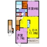 ラ・ポールⅡ 2LDKの間取り