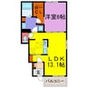 ジュワイユー・ベルⅠⅡ 1LDKの間取り