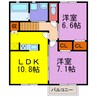 カーサ・デルソーレKHK 2LDKの間取り