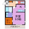 グランドハイム姫路 1Kの間取り