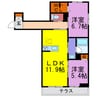 シャーメゾンフクサキ 2LDKの間取り