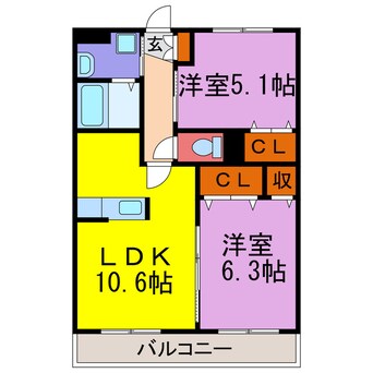 間取図 リベロ香寺