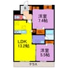 クレアトーレ神河 2LDKの間取り
