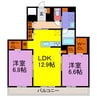 クレアトーレ神河 2LDKの間取り
