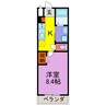 クロシェット 1Kの間取り