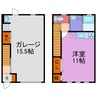福崎ガレージハウス 1Rの間取り