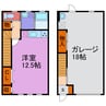 福崎ガレージハウス 1Rの間取り