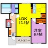 ブリランテ　クアトロ 1LDKの間取り