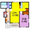 ブリランテ　クアトロ 1LDKの間取り