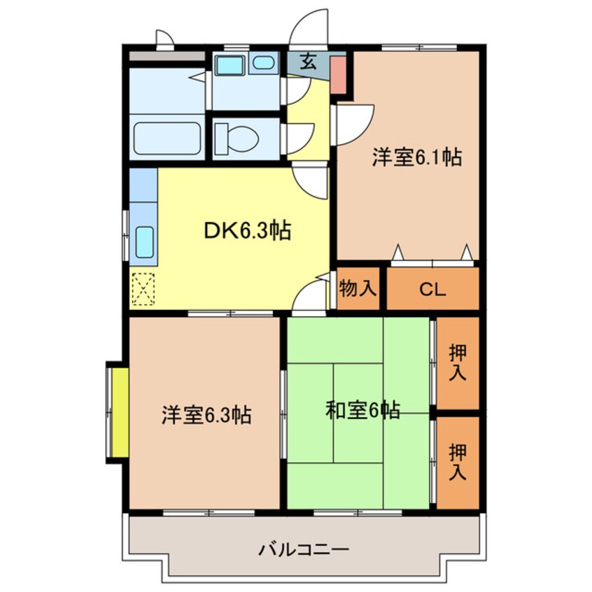 間取図 コーポラス栄Ⅱ号棟