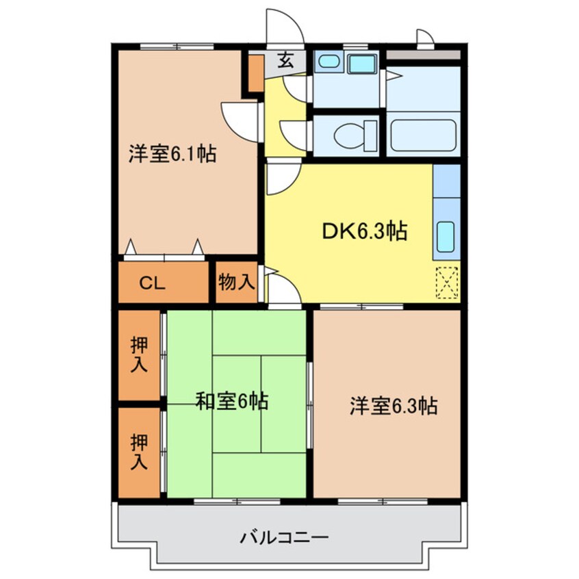 間取図 コーポラス栄Ⅱ号棟