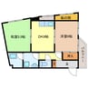 ビブレ下三栖 2DKの間取り
