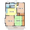 パーシモンⅡ 3DKの間取り