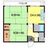 西越ビル 2DKの間取り