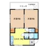 東谷ハイツ 2DKの間取り