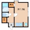 ライジングサン 1Rの間取り