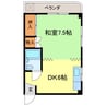 コスモハイツ 1DKの間取り