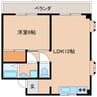 第二菖蒲谷マンション 1LDKの間取り
