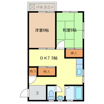 間取図 樫山マンション（朝日ヶ丘）