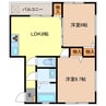 スマイリア桃の木 2LDKの間取り