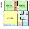 ハイツ華 2DKの間取り