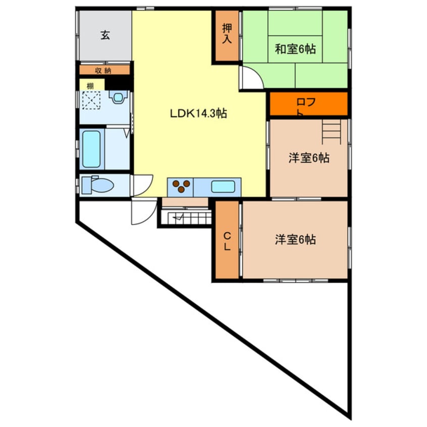 間取図 下三栖岩屋谷貸家