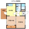 白鷺マンション 2DKの間取り