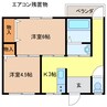 白鷺マンション 2Kの間取り