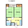 きんこうかマンション 2Kの間取り