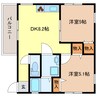 スマイリア西越 2DKの間取り
