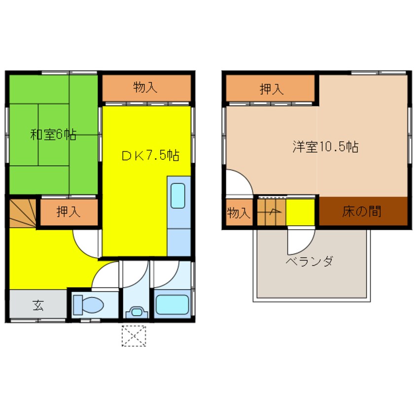 間取図 上田貸家（朝来）