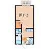 シャーメゾン蹴 1Rの間取り