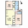 ラムールＫ 2LDKの間取り