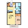 ＫＮＫＳ　アダージョ 1LDKの間取り