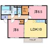 グローリータウン和久野 2LDKの間取り