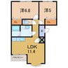 ルミナス・新和 2LDKの間取り