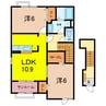 ルディア 2LDKの間取り