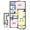 プルミエ 2DKの間取り
