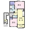 プルミエ 2DKの間取り