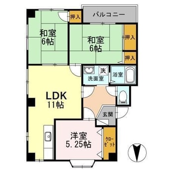 間取図 コーポ・レアーズⅡ