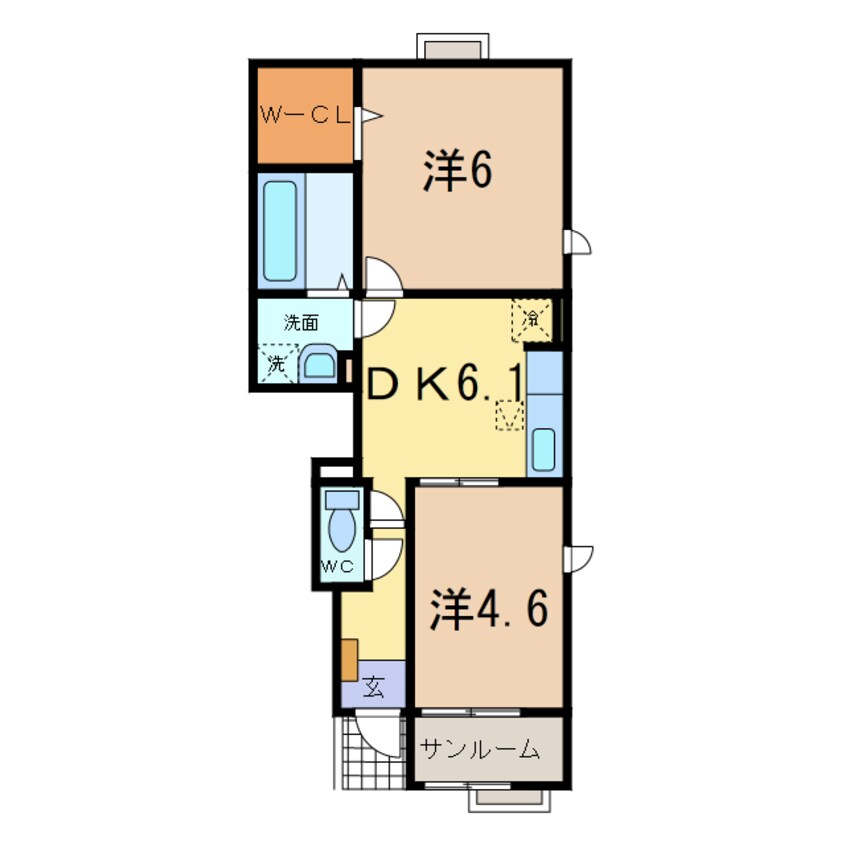 間取図 サニーガーデン　Ｍ