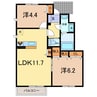 シャーメゾン公文名 2LDKの間取り