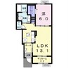 ドメーヌ・Ｍ 1LDKの間取り