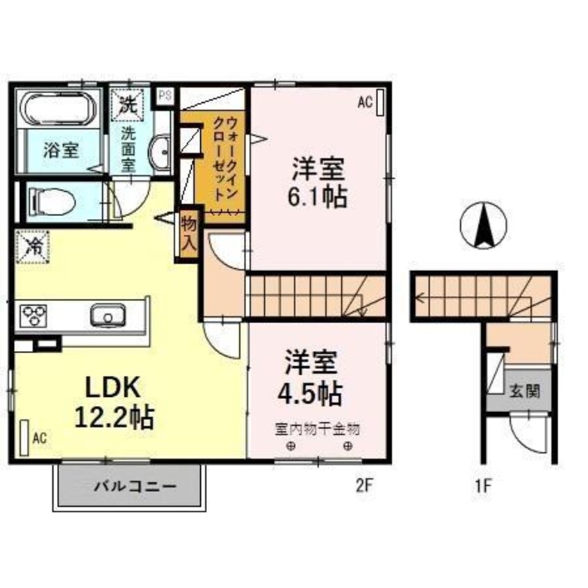間取図 Ｄ－ｒｏｏｍ　Ｓ・平和町