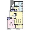 クレメント　アシオ 1LDKの間取り