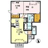 プレヴェール 2LDKの間取り