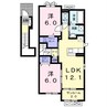 ランドマーク気比Ⅱ 2LDKの間取り