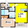 メゾン　ド　カナワ 1LDKの間取り