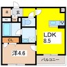 メゾン　ド　カナワ 1LDKの間取り