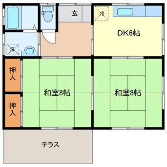 間取図 津布久方貸家